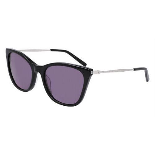 Dkny DK711S Sunglasses Women Black Cat Eye 55mm - Frame: Black