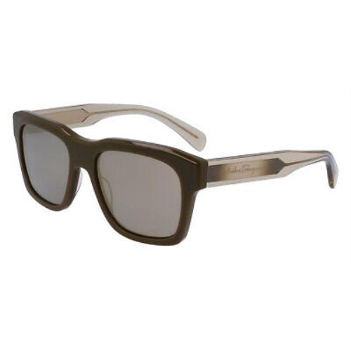 Salvatore Ferragamo SF1087S Sunglasses Dark Khaki Square 56mm