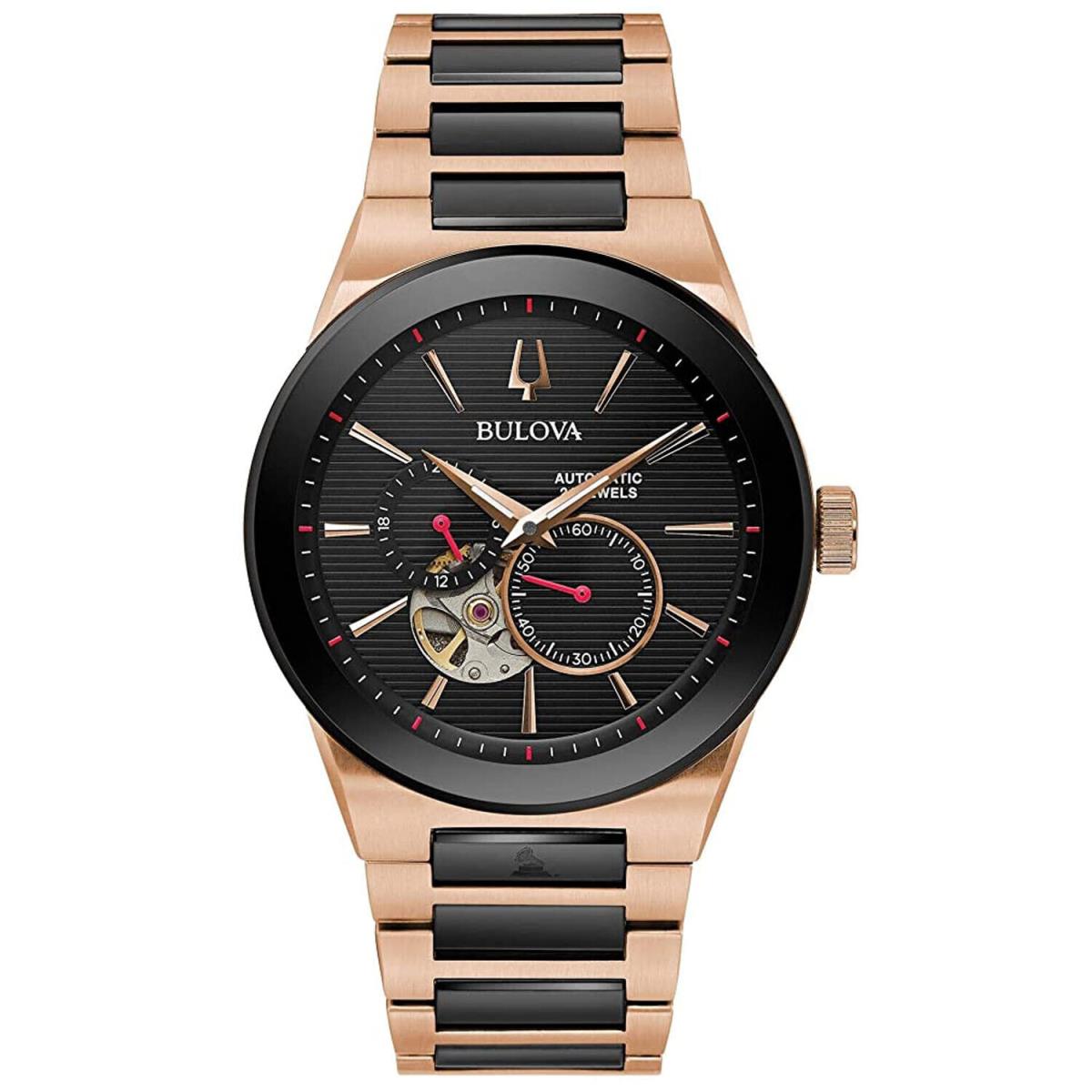 Bulova Men`s Millennia Black Dial Watch - 98A236