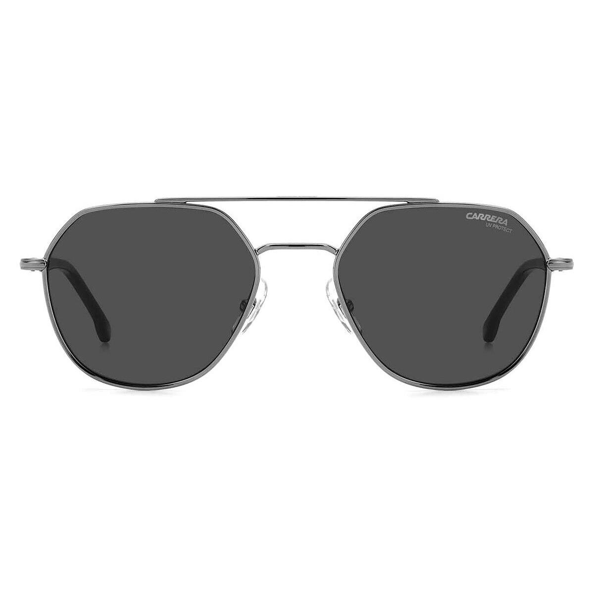 Carrera 303/S Sunglasses Dark Ruthenium Gray Geometric 53mm - Frame: Dark Ruthenium / Gray, Lens: Gray