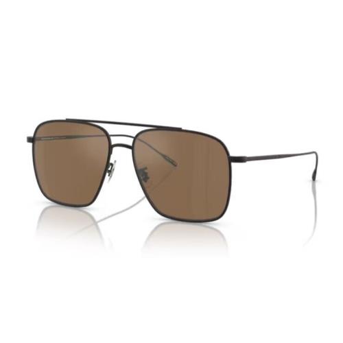 Oliver Peoples 0OV1320ST Dresner 5062G8 Matte Black/cognac Mirrored Sunglasses - Frame: Matte Black, Lens: Cognac Brown