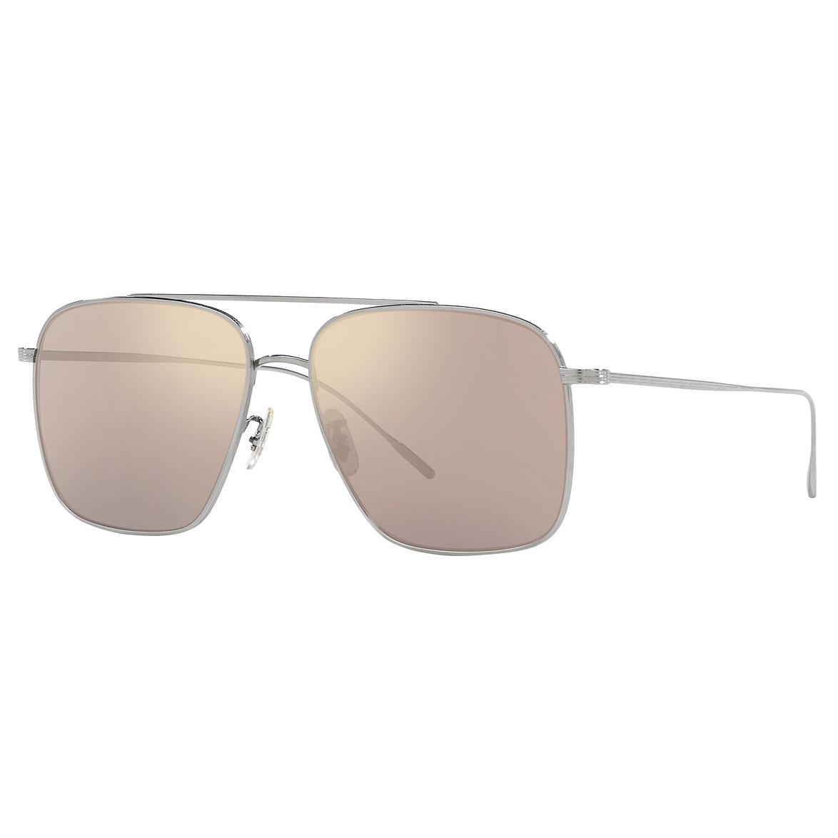 Oliver Peoples OV1320ST 50365D 56 Dresner Silver/chrome Taupe Unisex Sunglasses - Frame: Silver, Lens: Chrome Taupe Brown