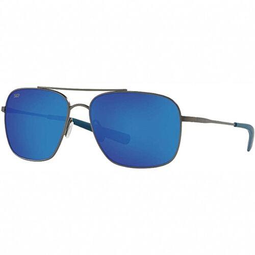 Costa Del Mar Men`s Sunglasses Canaveral Brushed Gray Titanium Frame 006S6002 59 - Brushed Gray Frame, Blue Mirror Lens