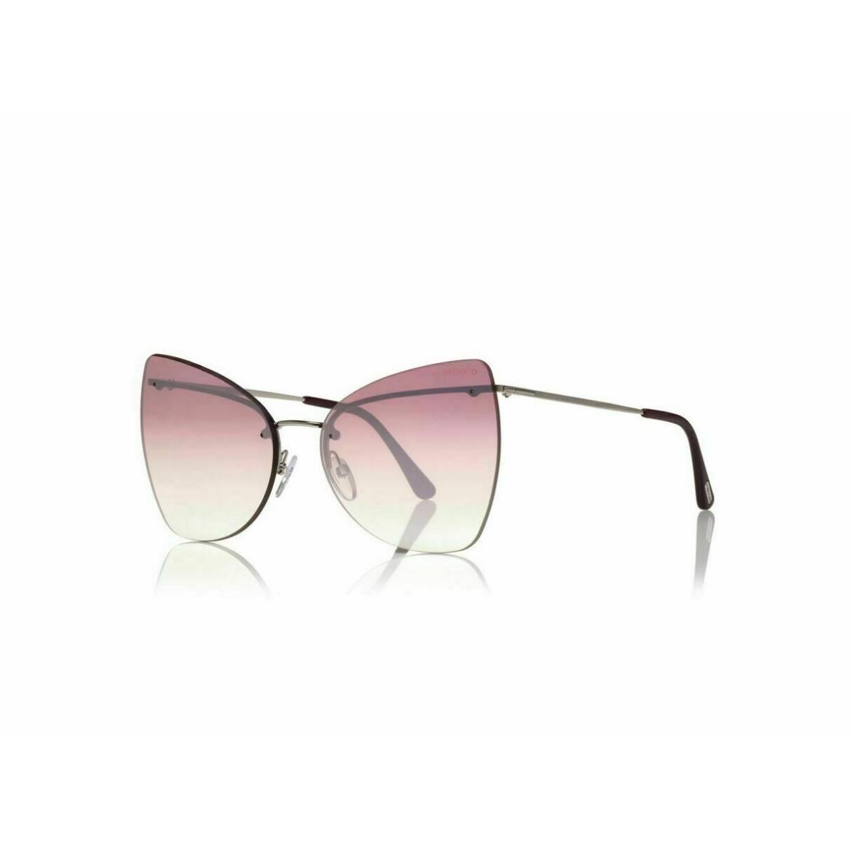 Tom Ford FT 0716 16Z Shiny Palladium Sunglasses Gradient Violet Lens 61mm