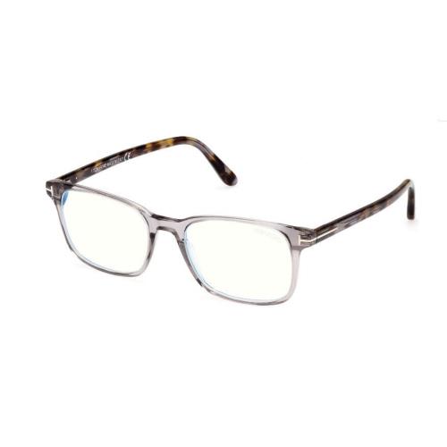 Tom Ford FT5831-F-B 020 Shiny Transparent Grey/blue Block Square Eyeglasses