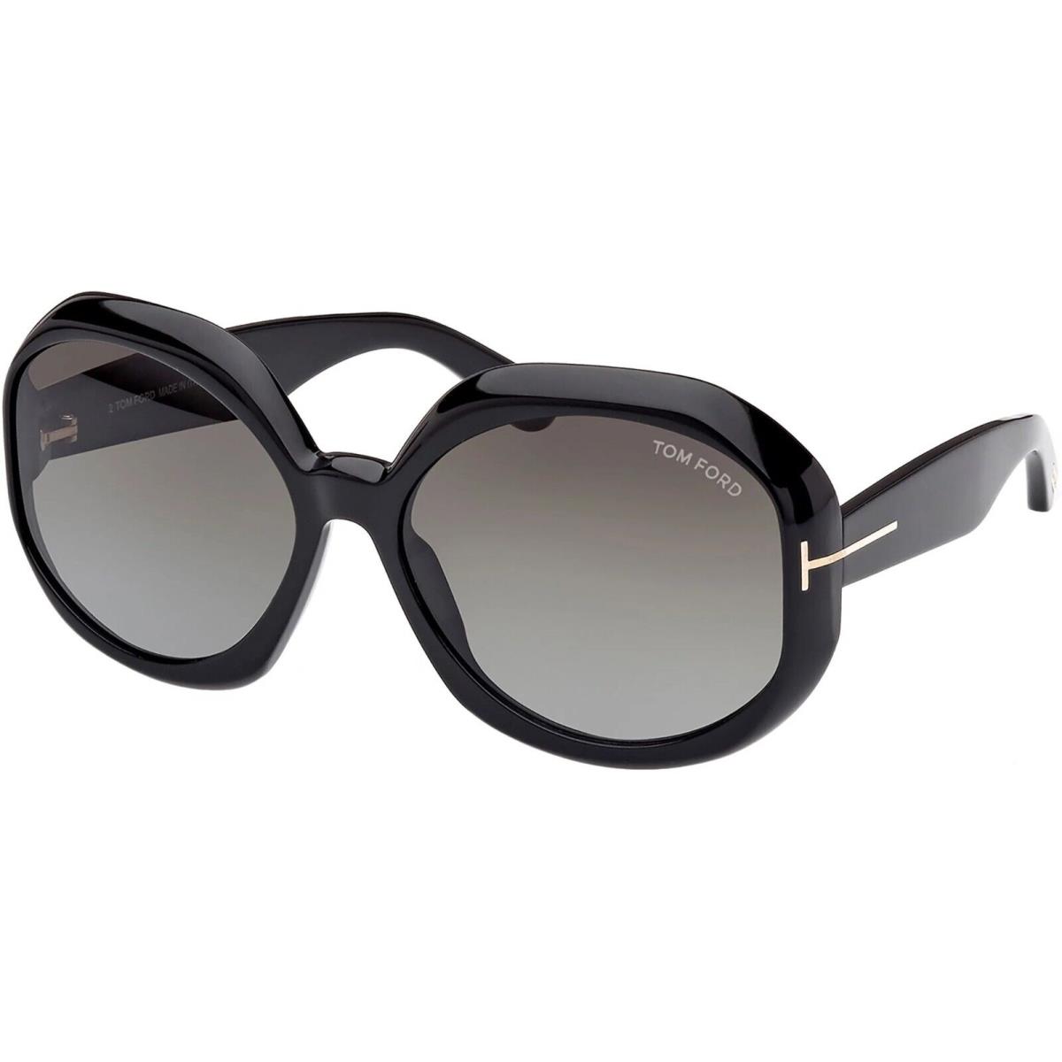 Tom Ford Sunglasses FT1011 Georgia-02 01B Black Smoke Woman Sunglasses 62MM