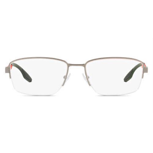 Prada 0PS 51OV Eyeglasses Men Silver Oval 56mm