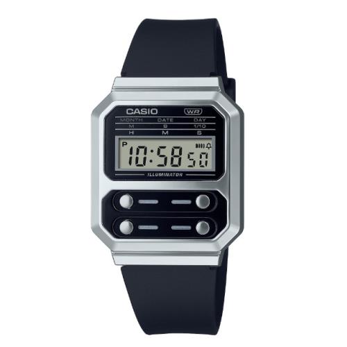 Casio Vintage Classic A-100WEF-1A Black Resin Band Digital Men`s Watch