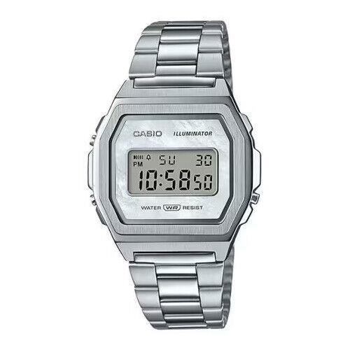 Casio A1000D-7EF Stainless Steel Band One-touch 3-fold Clasp