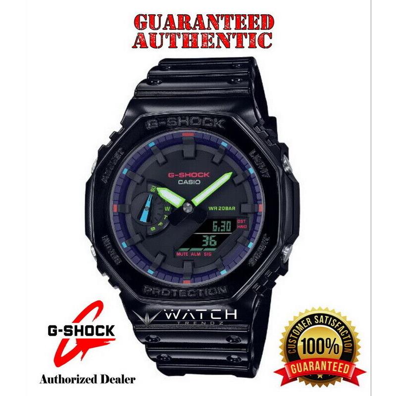 Casio G-shock GA2100RGB-1A Analog Digital Virtual Rainbow Gamers Black Watch