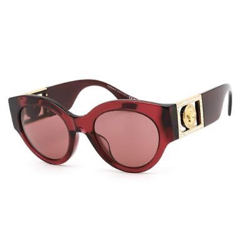 Versace Sunglasses VE4438BF 538569 Transparent Parade Red / Dark Violet Lens