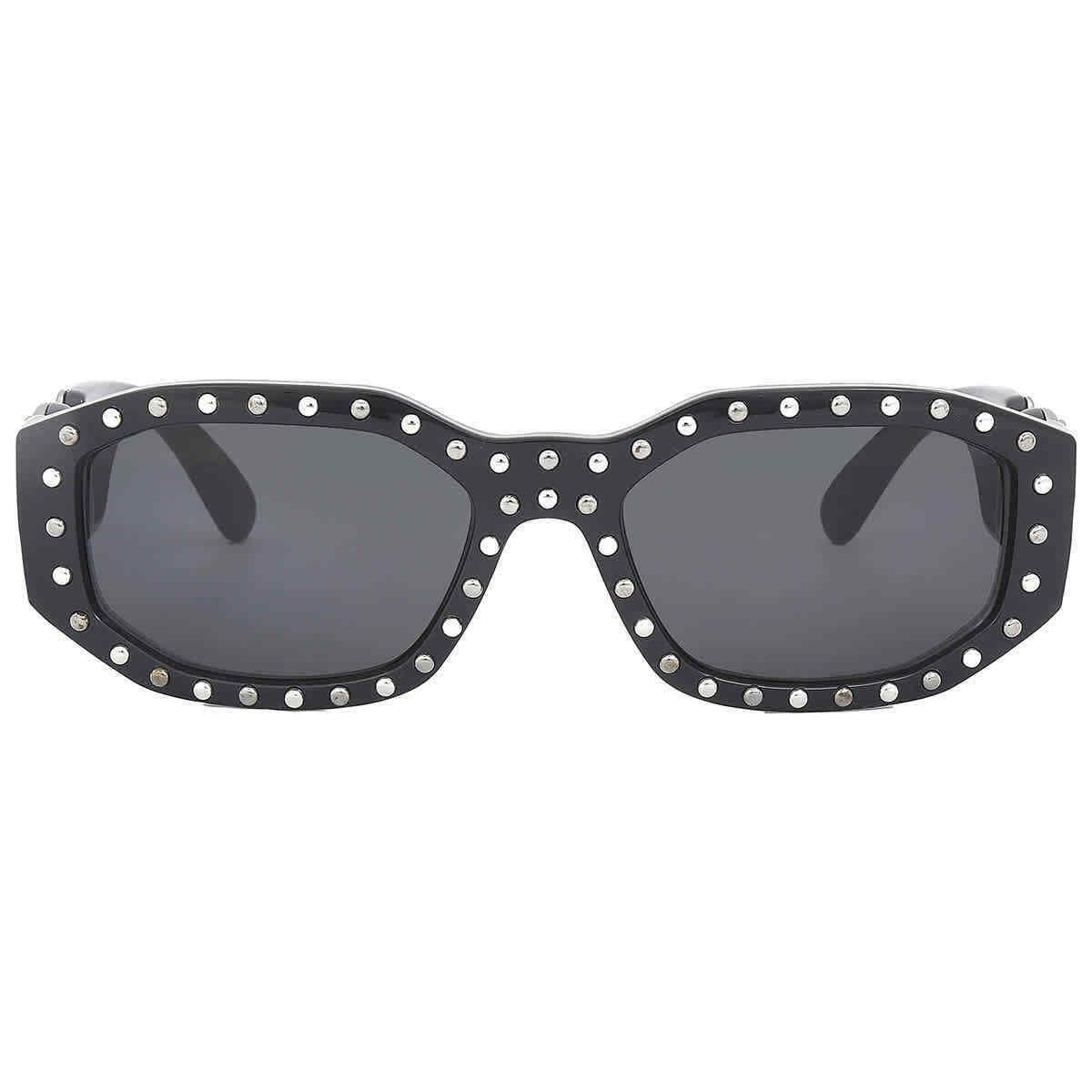 Versace Dark Grey Geometric Men`s Sunglasses VE4361 539887 53 VE4361 539887 53