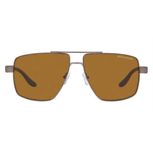 Armani Exchange AX2037S Sunglasses Matte Gunmetal Polarized Brown 60mm