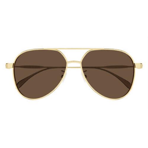 Alexander Mcqueen AM0373S Sunglasses Gold Brown 59mm