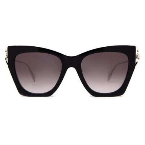 Alexander Mcqueen AM0375S Sunglasses Black/silver Gray Gradient 53mm