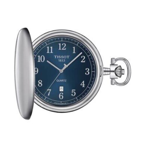 Tissot T-pocket Savonnette Blue Dial Men`s Pocket Watch T862.410.19.042.00