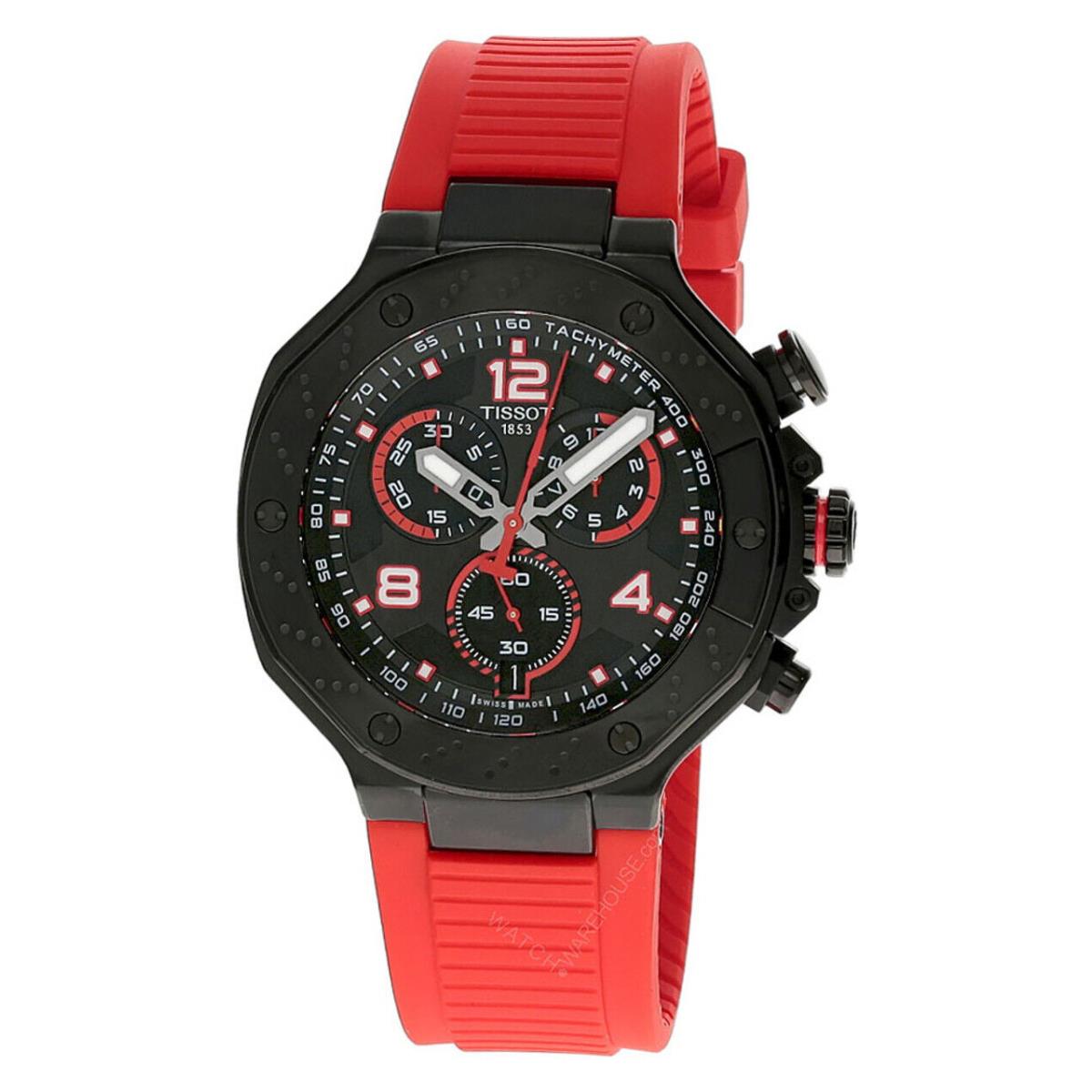 Tissot T-race Motogp 2023 Limited Edition 45MM Men`s Watch T141.417.37.057.01 - Dial: Black, Band: Red, Bezel: Black
