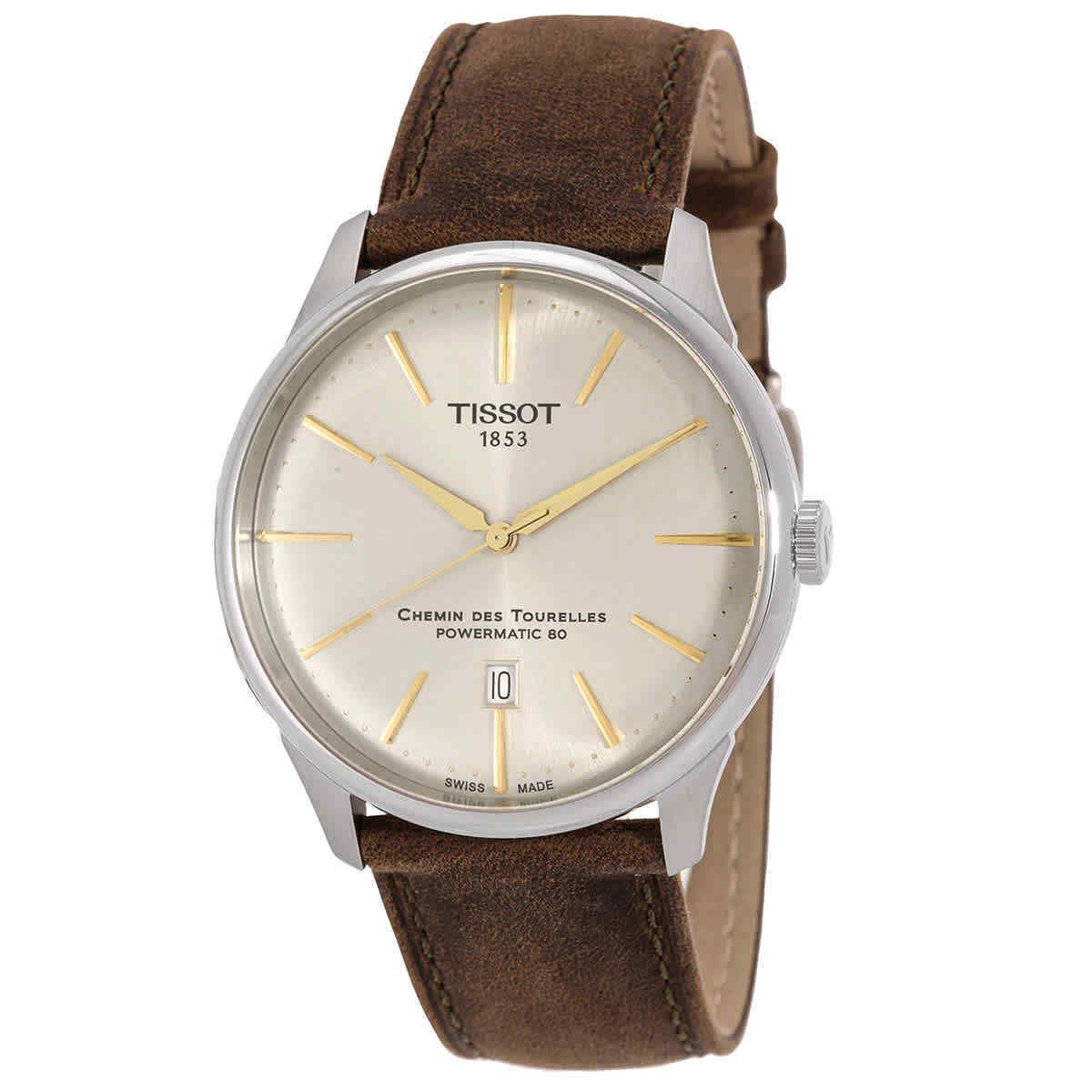 Tissot Chemin Des Tourelles Automatic Ivory Dial Men`s Watch T1394071626100