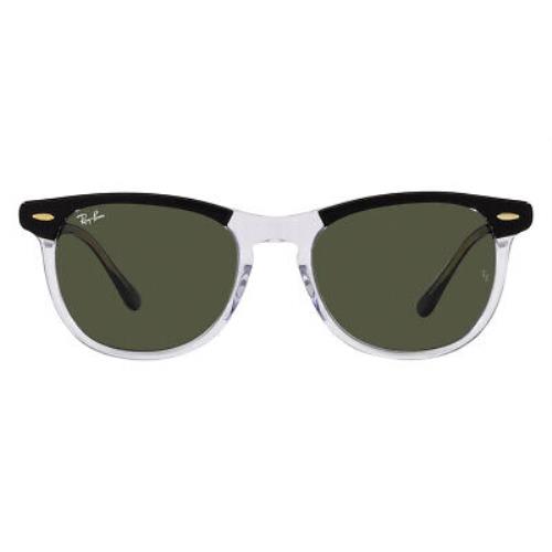 Ray-ban Eagleeye RB2398F Sunglasses Black on Transparent Green 53mm