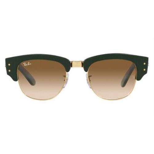 Ray-ban Mega Clubmaster RB0316S Sunglasses Green on Gold Light Brown 53mm - Frame: Green on Gold / Light Brown, Lens: Light Brown