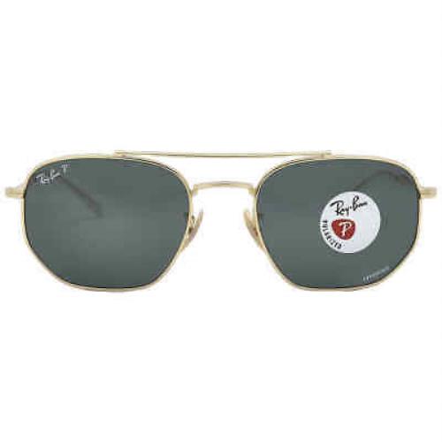 Ray Ban Grey Chromance Irregular Unisex Sunglasses RB3707 001/O9 54 - Frame: Gold, Lens: Grey