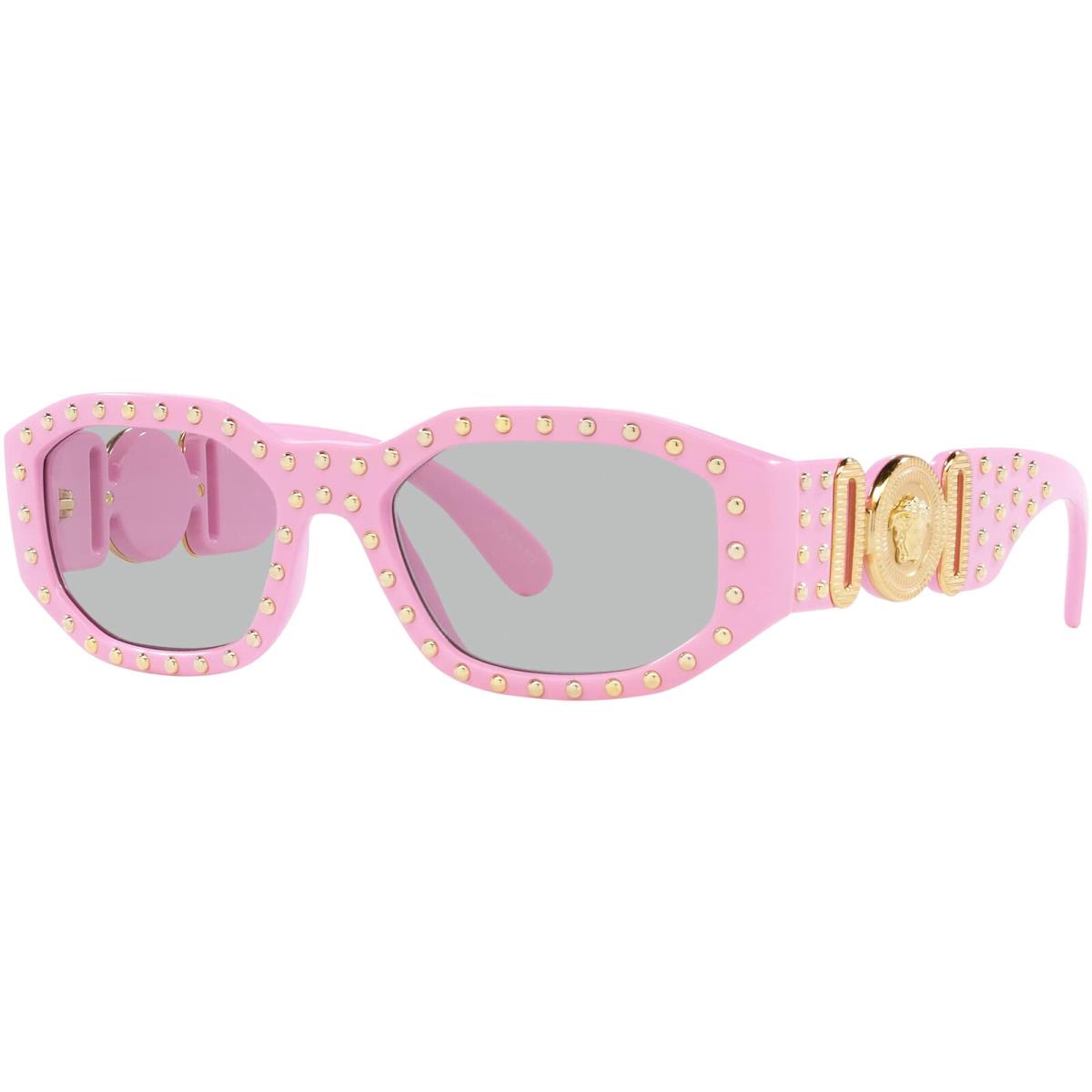 Versace Medusa Biggie Women`s Pink Geometric Sunglasses VE4361-539687-53 Italy - Frame: Pink, Lens: Light Gray