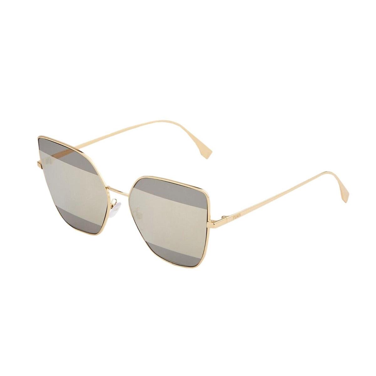 Fendi Stripes Silver Tint and Gold Frame Metal Sunglasses FOL009