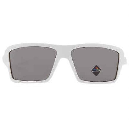 Oakley Cables Prizm Black Polarized Wrap Men`s Sunglasses OO9129 912914 63 - Frame: White, Lens: Black