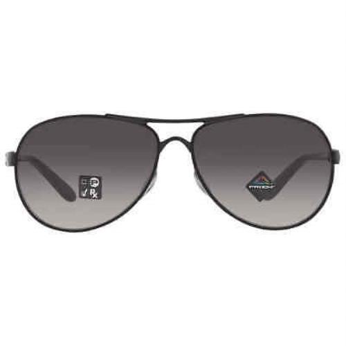 Oakley Feedback Prizm Grey Gradient Aviator Ladies Sunglasses OO4079 407945 59 - Frame: Black, Lens: Grey