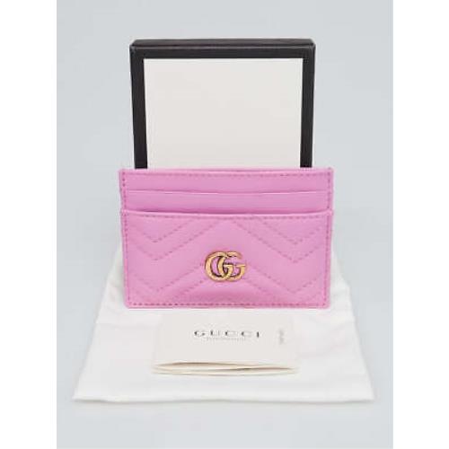 Gucci Credit Card Case Rose Violet Roseate Pink Wallet