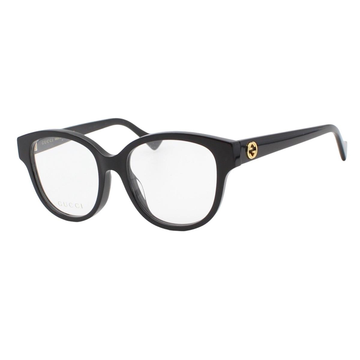 Gucci GG 1260OA 001 Shiny Black Unisex Plastic Eyeglasses 52-18-145 W/case