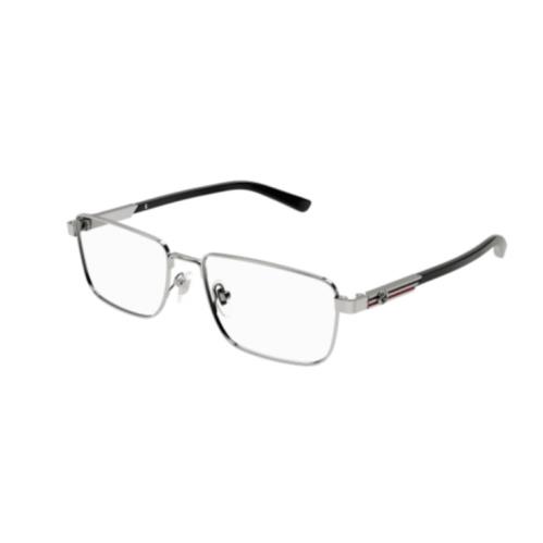 Gucci GG1291O 001 Gunmetal Rectangular Men`s Eyeglasses