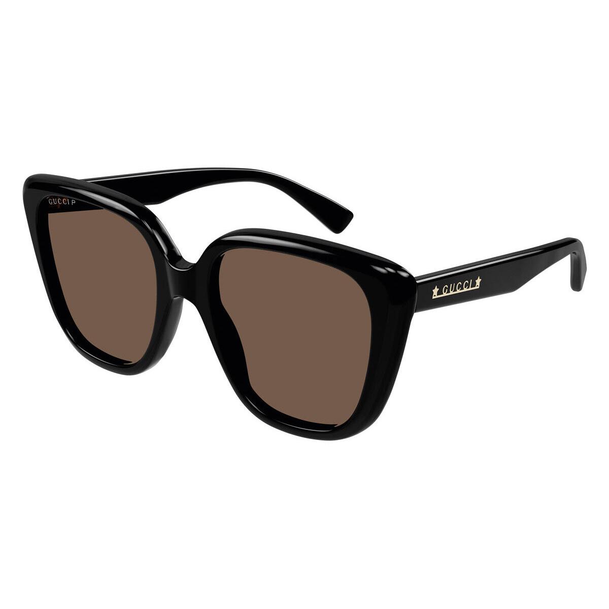 Gucci GG1169S Sunglasses Women Black Brown Cat Eye 54mm