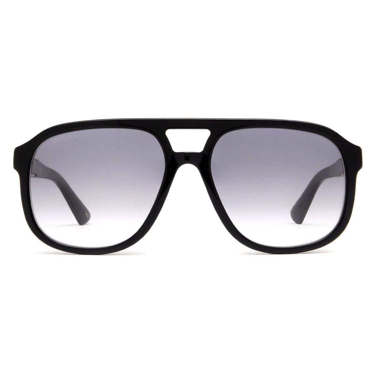 Gucci GG1188S Sunglasses Black Gray Gradient Aviator 58mm - Frame: Black / Gray Gradient, Lens: Gray Gradient