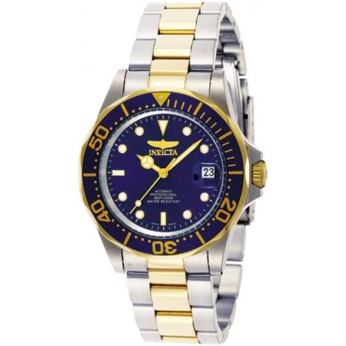 Invicta Pro Driver Men`s 40mm Automatic Blue Dial Gold Steel Bracelet Watch 8928