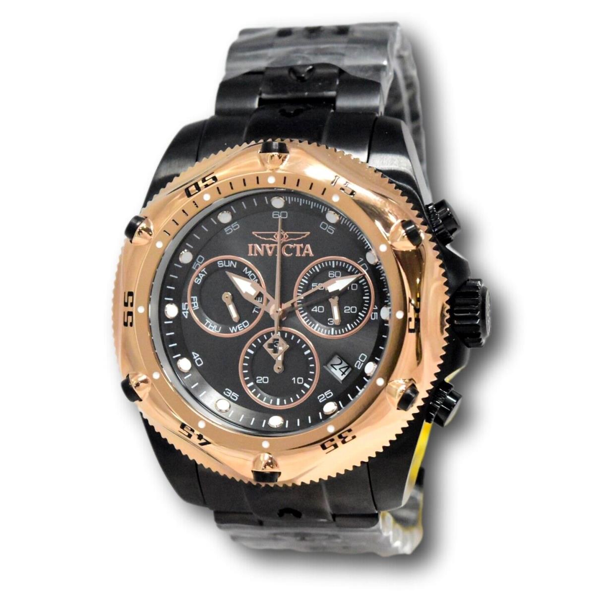 Invicta Pro Diver Men`s 51mm Black Dial Rose Gold Swiss Chronograph Watch 31613