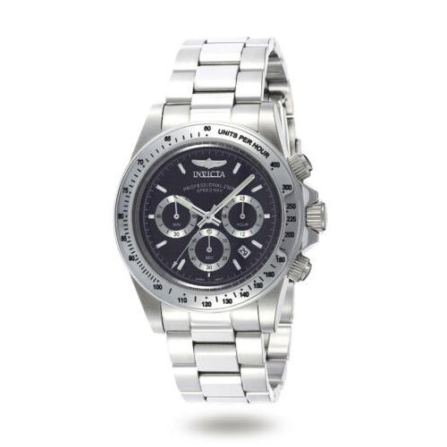 Invicta Men`s Stainless Steel Speedway Chronograph Black Dial Diver 9223 - Steel , Black Dial, Silver Band