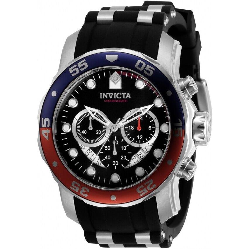 Invicta Pro Diver Chronograph Quartz Black Dial Pepsi Bezel Men`s Watch 31292