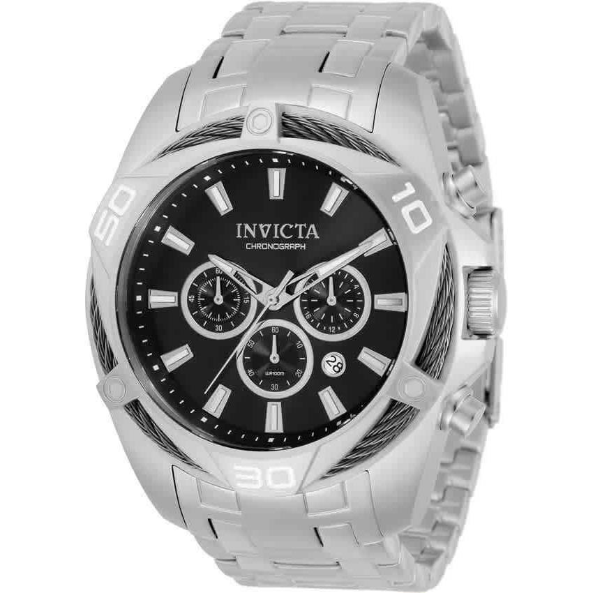 Invicta Bolt Chronograph Quartz Grey Dial Men`s Watch 34118 - Dial: Grey, Band: Silver-tone, Bezel: Silver-tone