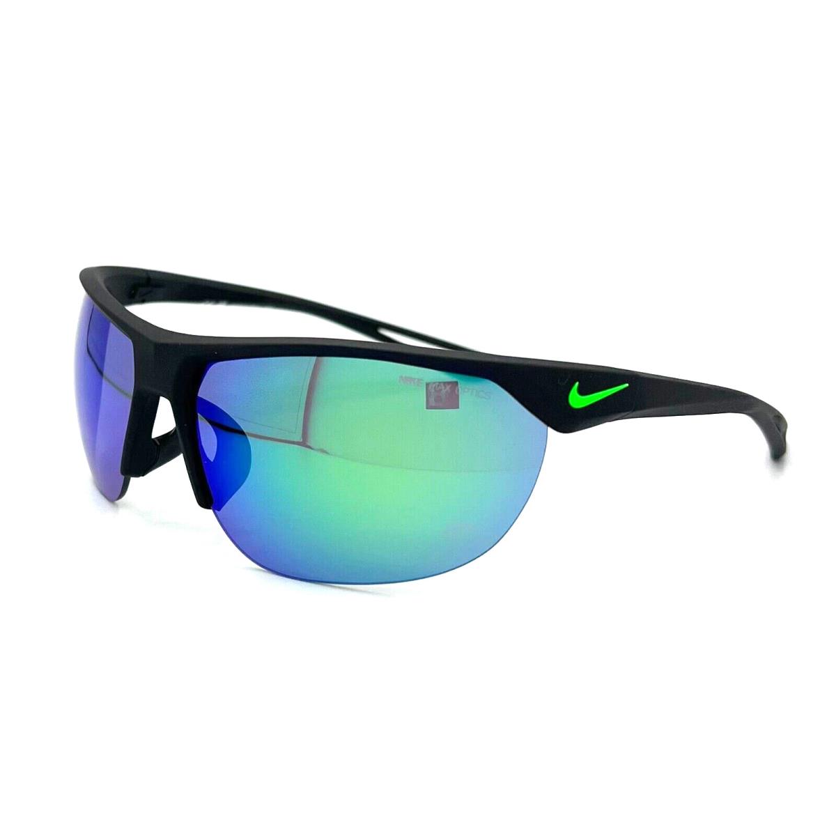 Nike - Cross Trainer EV1012 003 67/13/135 - Matte Black Sunglasses - Frame: Black, Lens: Green