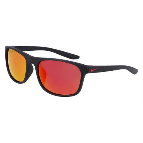 Nike Endure M FJ2198 Sunglasses Matte Black Red Mirrored 59 - Matte Black / Red Mirrored Frame, Red Mirrored Lens