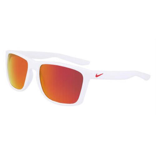 Nike Fortune M FD1805 Sunglasses White Red Mirrored 57mm - Frame: White / Red Mirrored, Lens: Red Mirrored