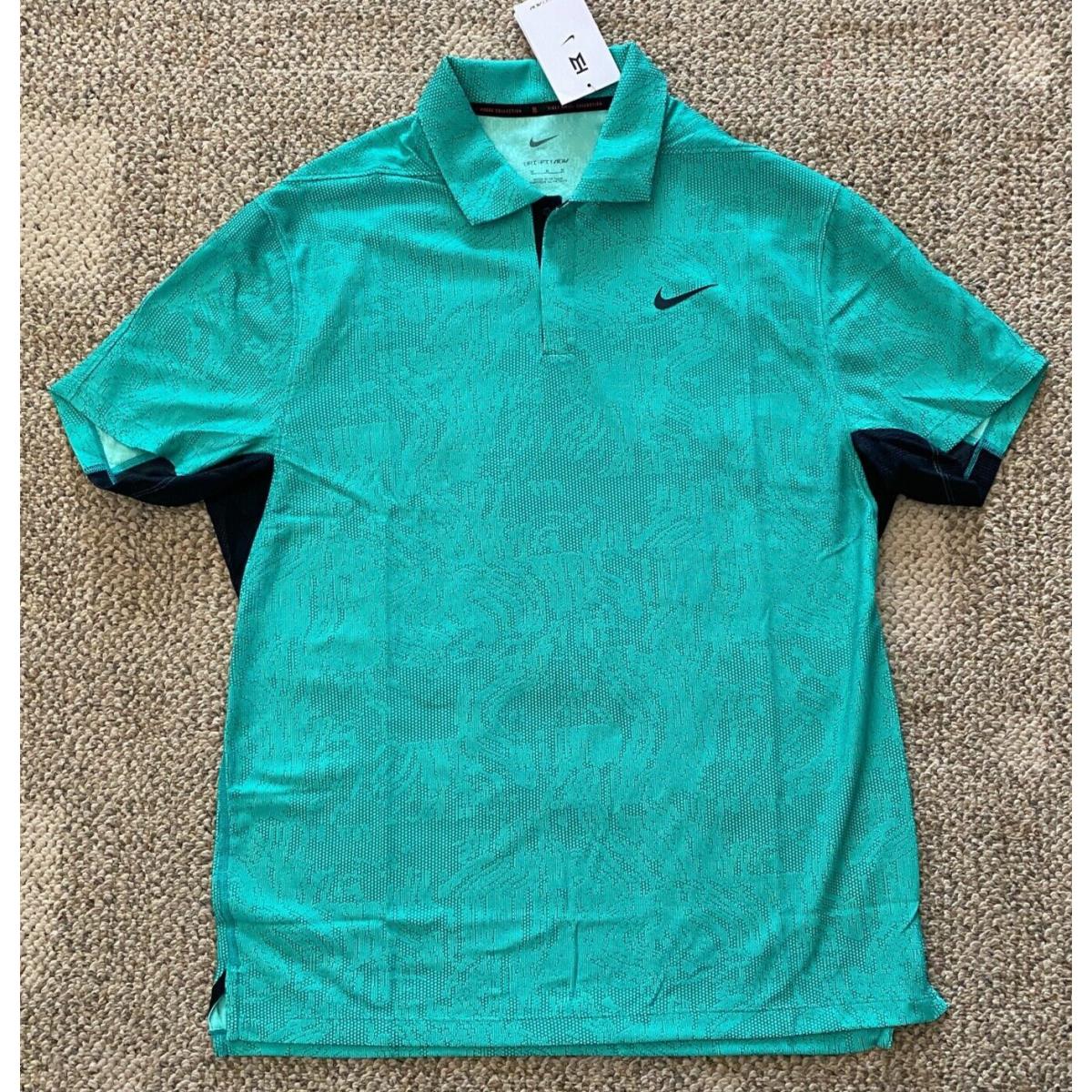 Men`s Medium Nike Dri-fit Adv Tiger Woods Golf Polo Shirt Green DH0711-369
