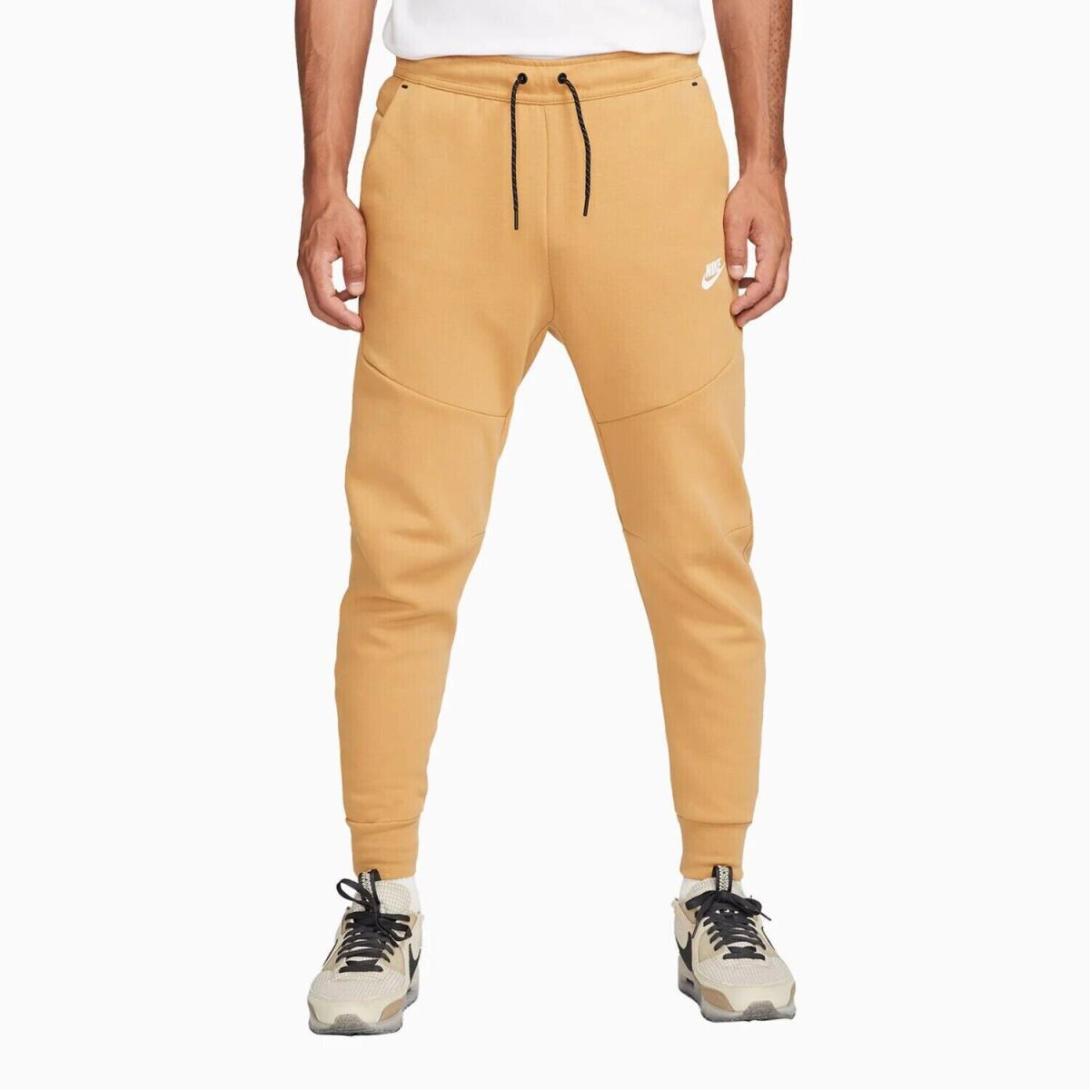 Nike Men`s Sportswear Tech Fleece Jogger Pants Tapered Leg Gold Size XL