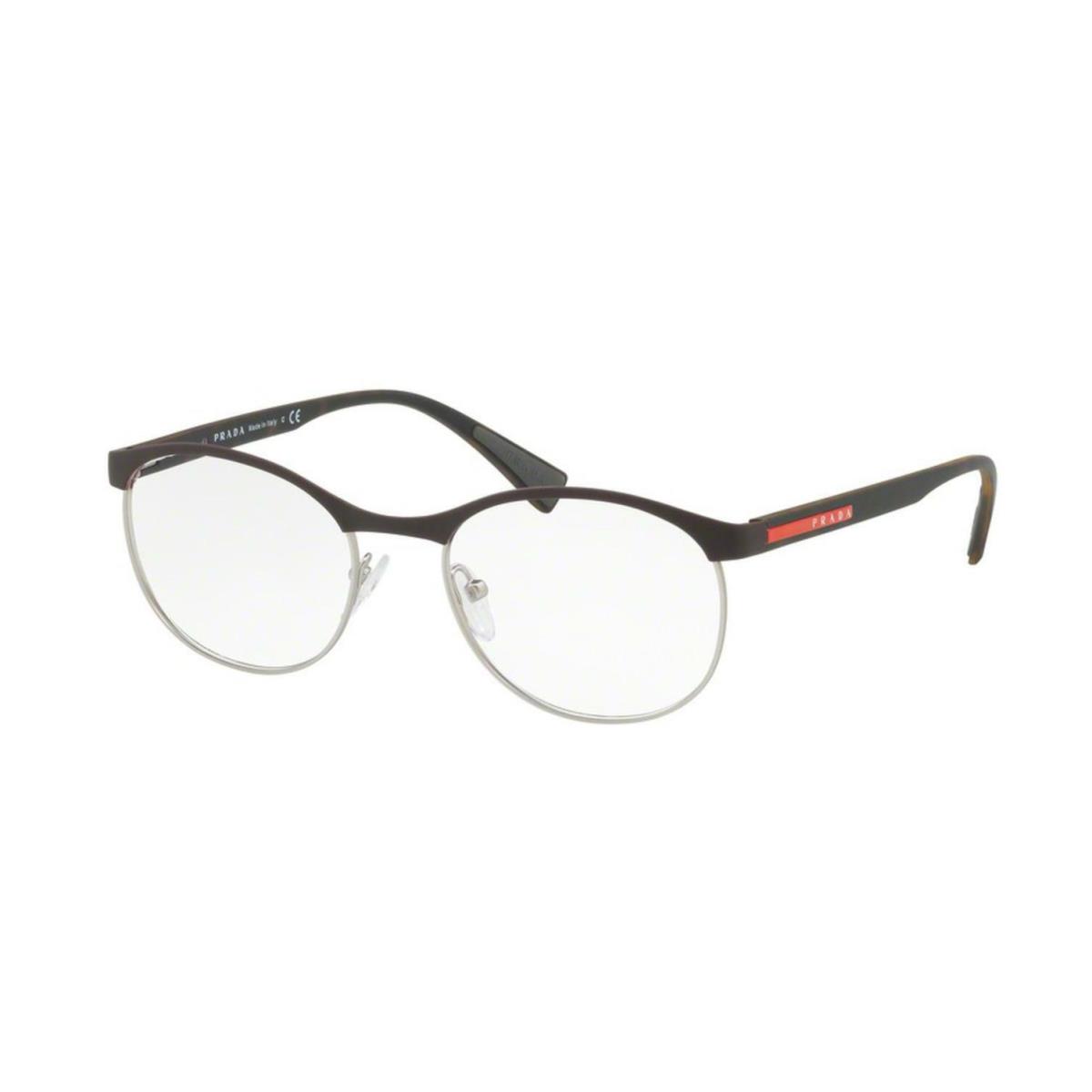Prada Linea Rossa Eyeglasses PS 50IV VY21O1 Brown Rubber/gunmetal /demo 51MM