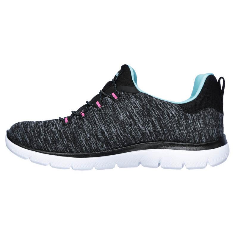 Womens Skechers Sport Summits Quick Getaway Black Blue Pink Mesh Shoes Medium/Regular