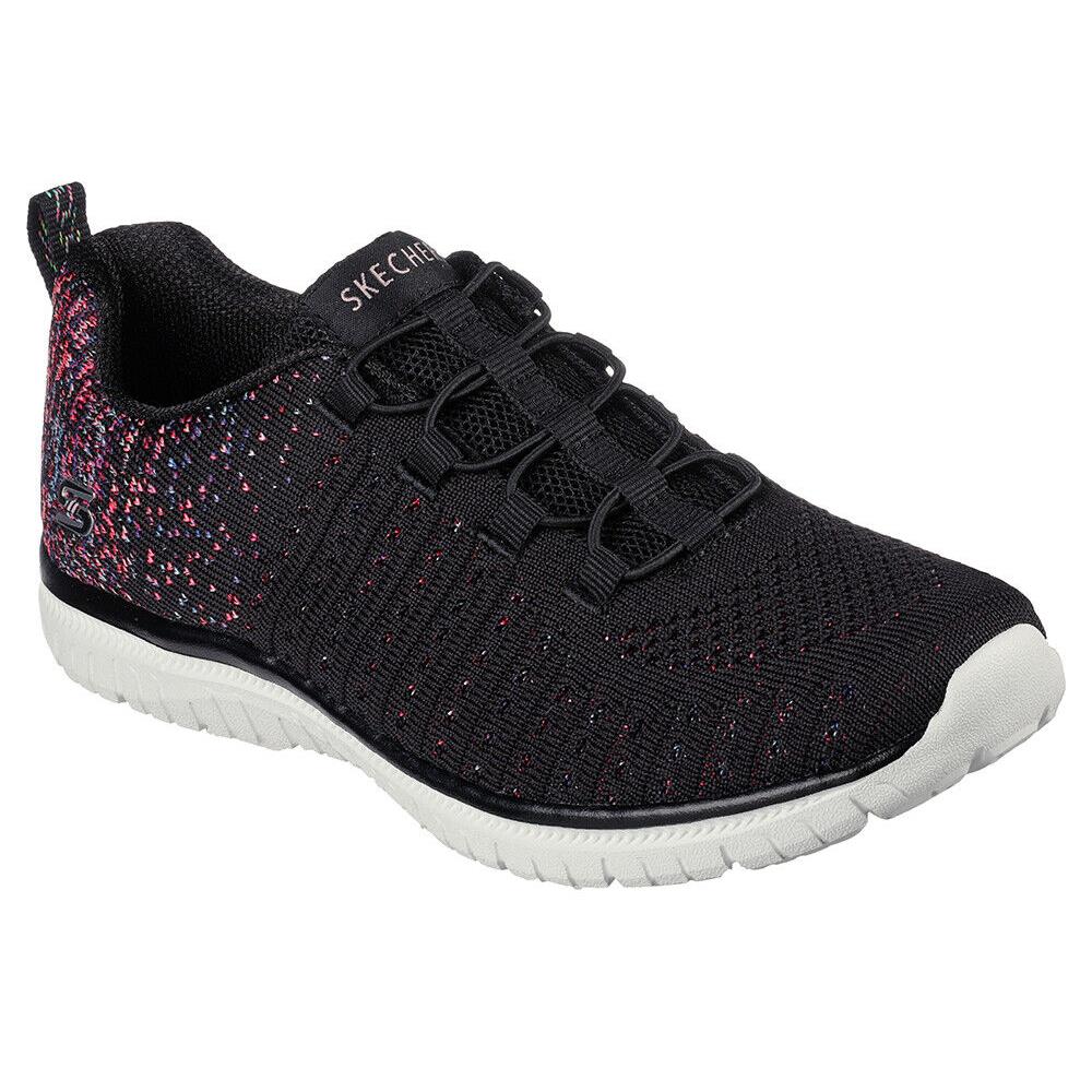 Womens Skechers Sport Active Virtue Black Pink Multi Mesh Shoes