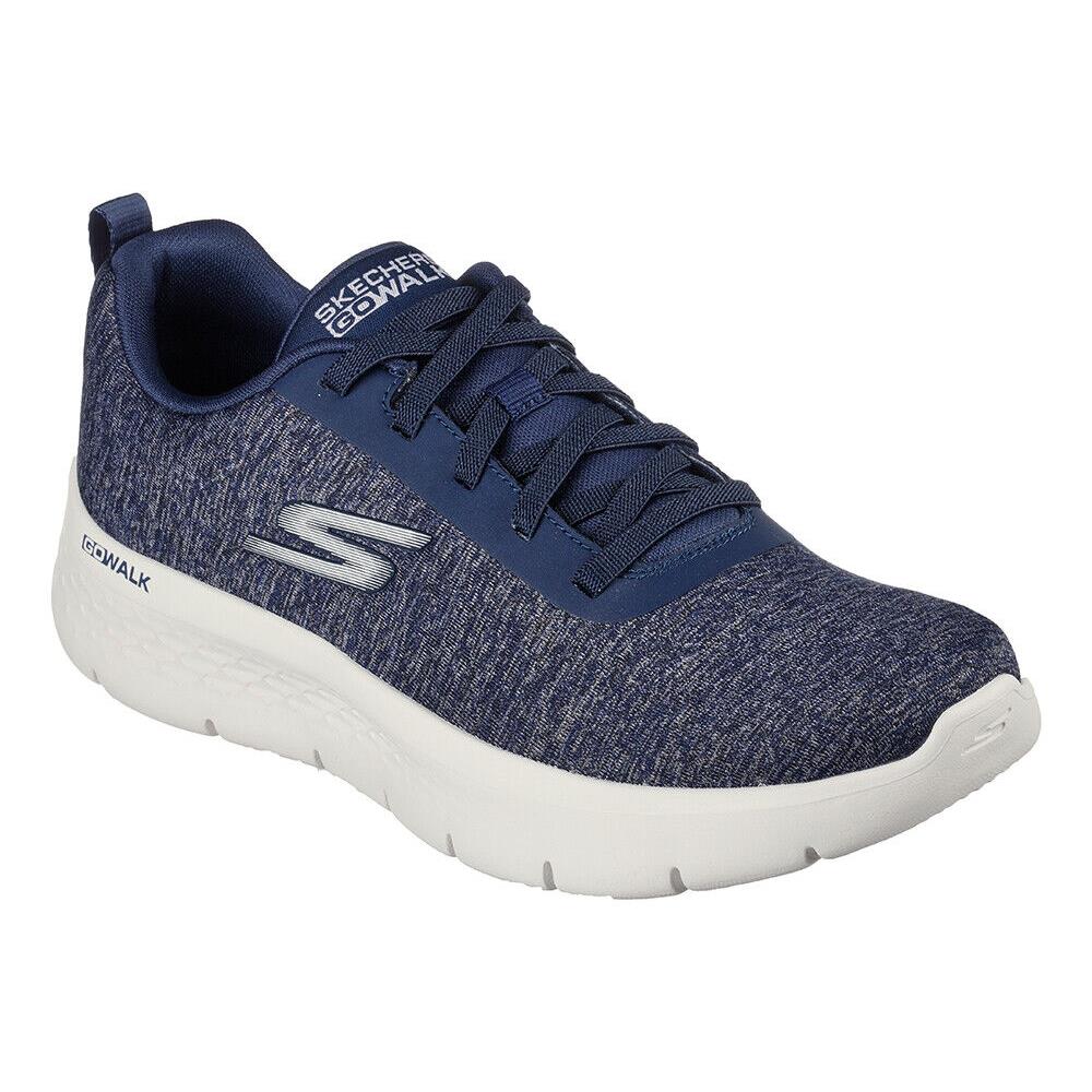 Womens Skechers Gowalk Flex Dazzling Smile Blue Navy White Mesh Shoes Medium/Regular