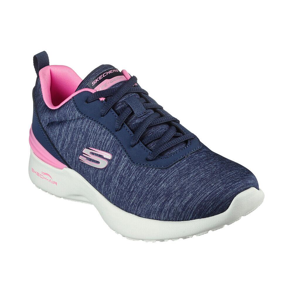 Womens Skechers Sport Skech-air Dynamight Pure Serene Blue Navy Mesh Shoes - Blue