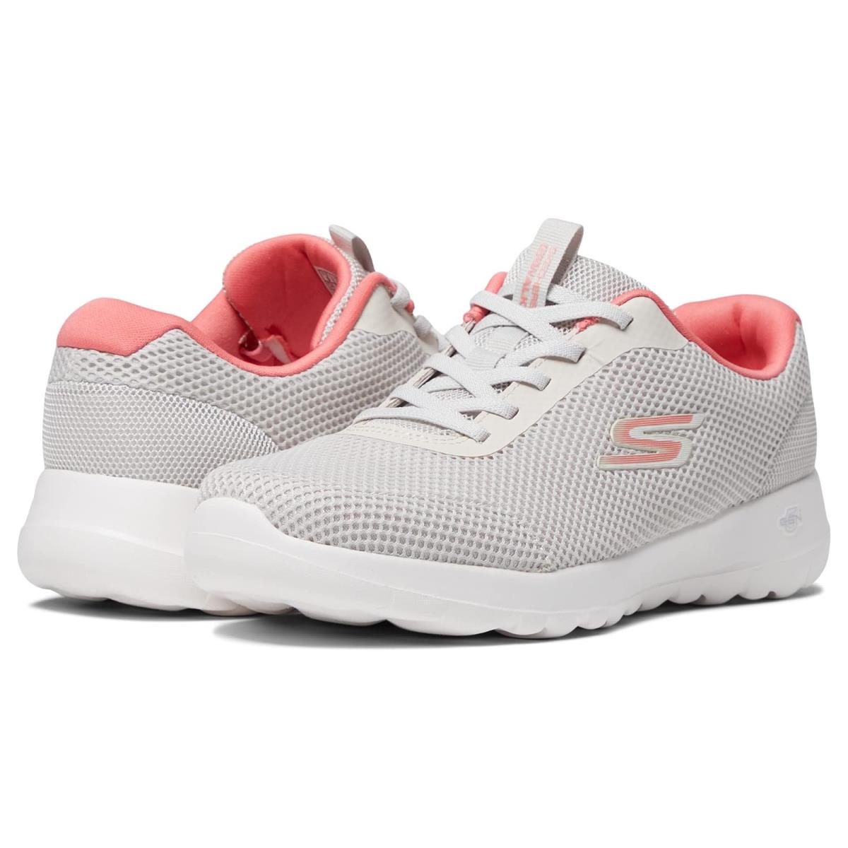 Woman`s Shoes Skechers Performance Go Walk Joy - Color Pop Lining Off-White/Pink